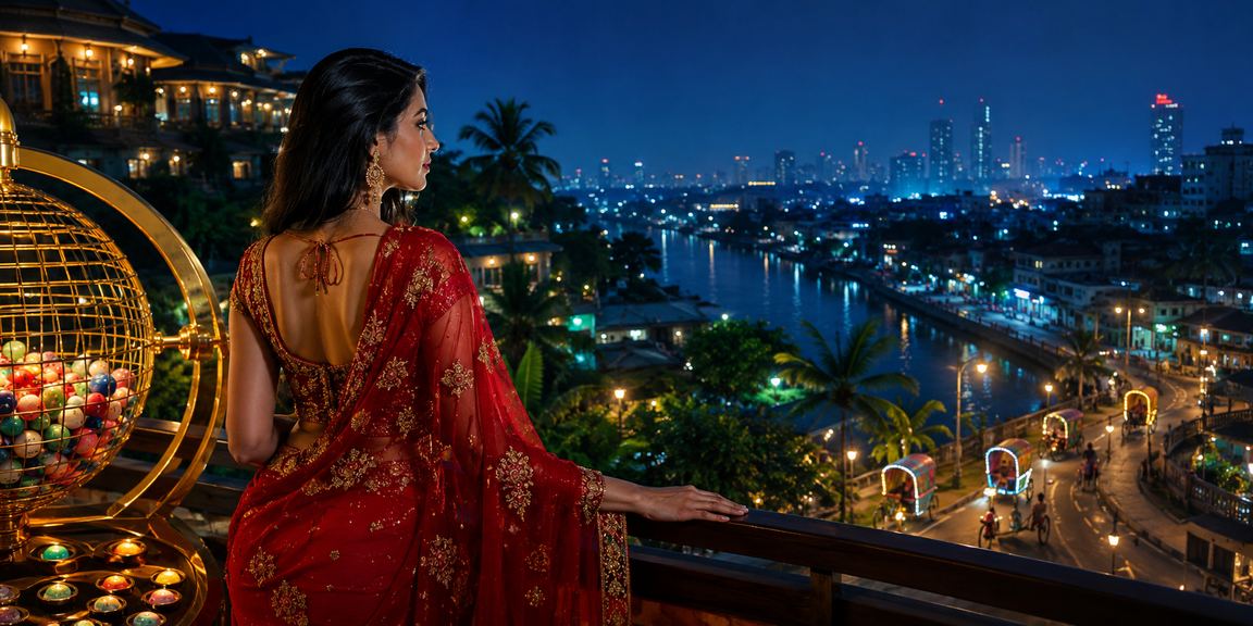 ঢাকায় শাড়ি পরে লটারি উপভোগ করছেন প্রাপ্তবয়স্ক নারী
